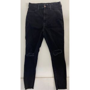 Fashion Nova Super High Rise Stretch Black Distressed Jeans High Waist -Size 15